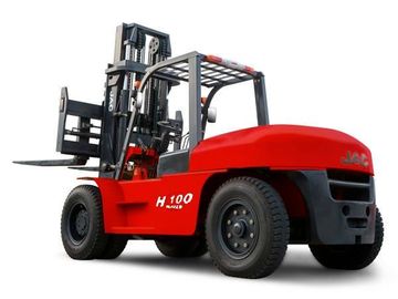 JAC carretilla elevadora diesel de 10 toneladas, carretillas elevadoras del contrapeso de la capacidad grande, color pesado de la carretilla elevadora del equipo, rojo o anaranjado proveedor