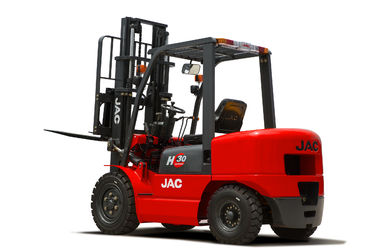 China 3 altura diesel 3M - color rojo de la elevación de la carretilla elevadora de la tonelada JAC del motor de los 6M Isuzu fábrica
